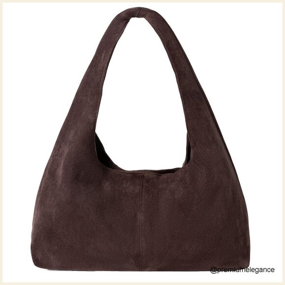 Handbags - Suede Tote Shoulder Bag Hobo Purse Work Bag Medium Size